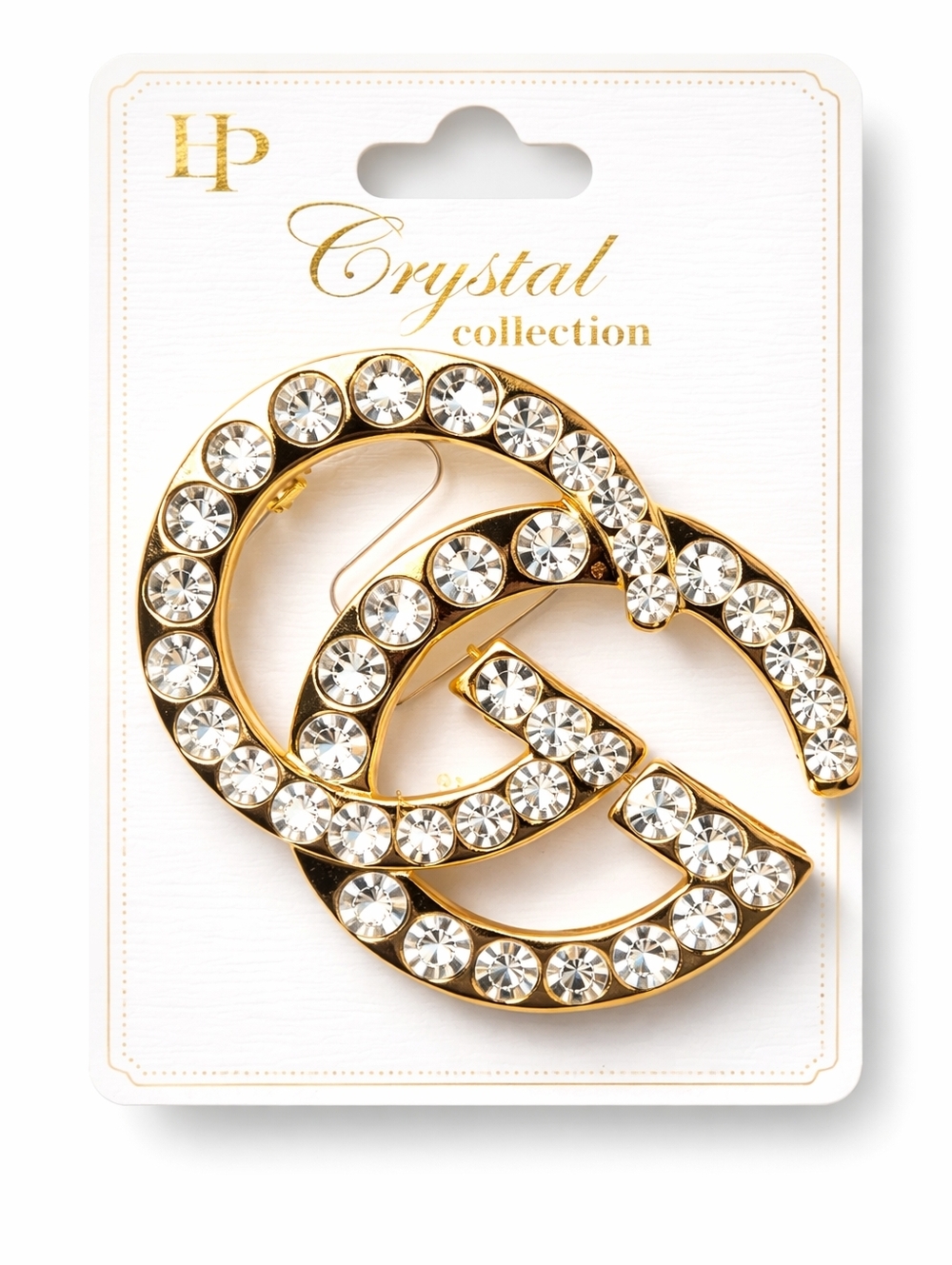 Fashion GG Initials Goldtone Brooche NWT